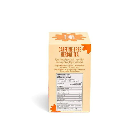 JusTea Sunset Chamomile | Herbal Tea Bags, Caffeine-Free, Organic Chamomile Tea | Fair-Trade | Plastic-Free Tea Bags | Vegan, Sugar-Free, Gluten-Free | 16 Tea Bags