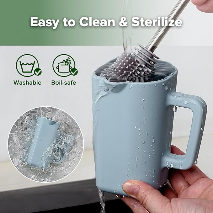 haakaa Gentle Pour Bath Rinse Cup | Food Grade Silicone Shampoo & Body Washing Rinser Cup for Kids with Easy Grip Handle - Sea Breeze