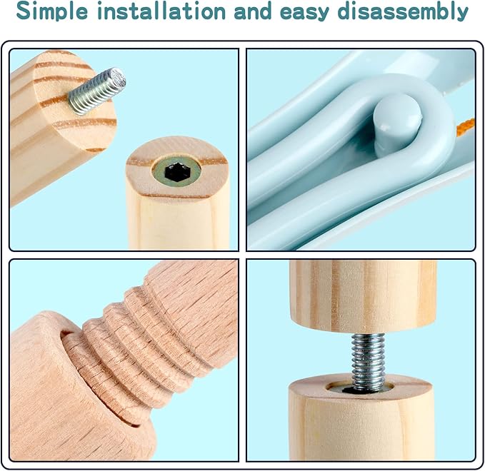 Qilay Kids Cleaning Set 7 Piece Wooden Detachable Cleaning Set Includes Housekeeping Broom, Dustpan, Brush & Other Cleaning Tools, Preschool Educational Pretend Play Cleaning Tools for Toddler