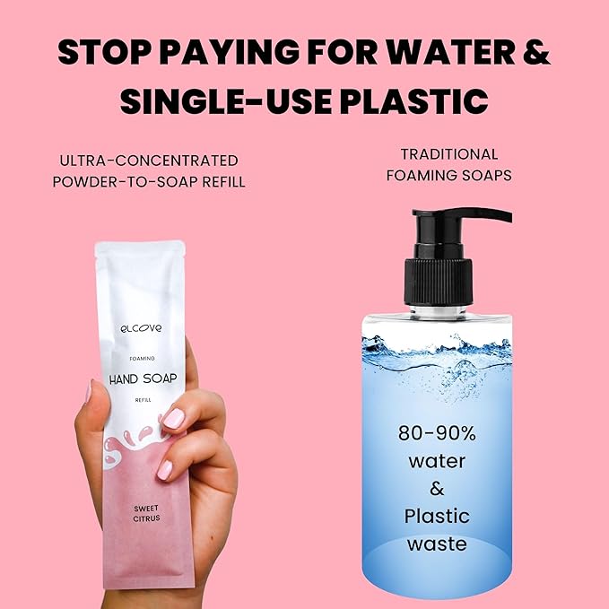 Foaming Hand Soap Refills, 5 Pack Makes 5 x 12oz (60 oz total) of Eco Friendly, Non Toxic, Refillable Hand Soap, Sweet Citrus