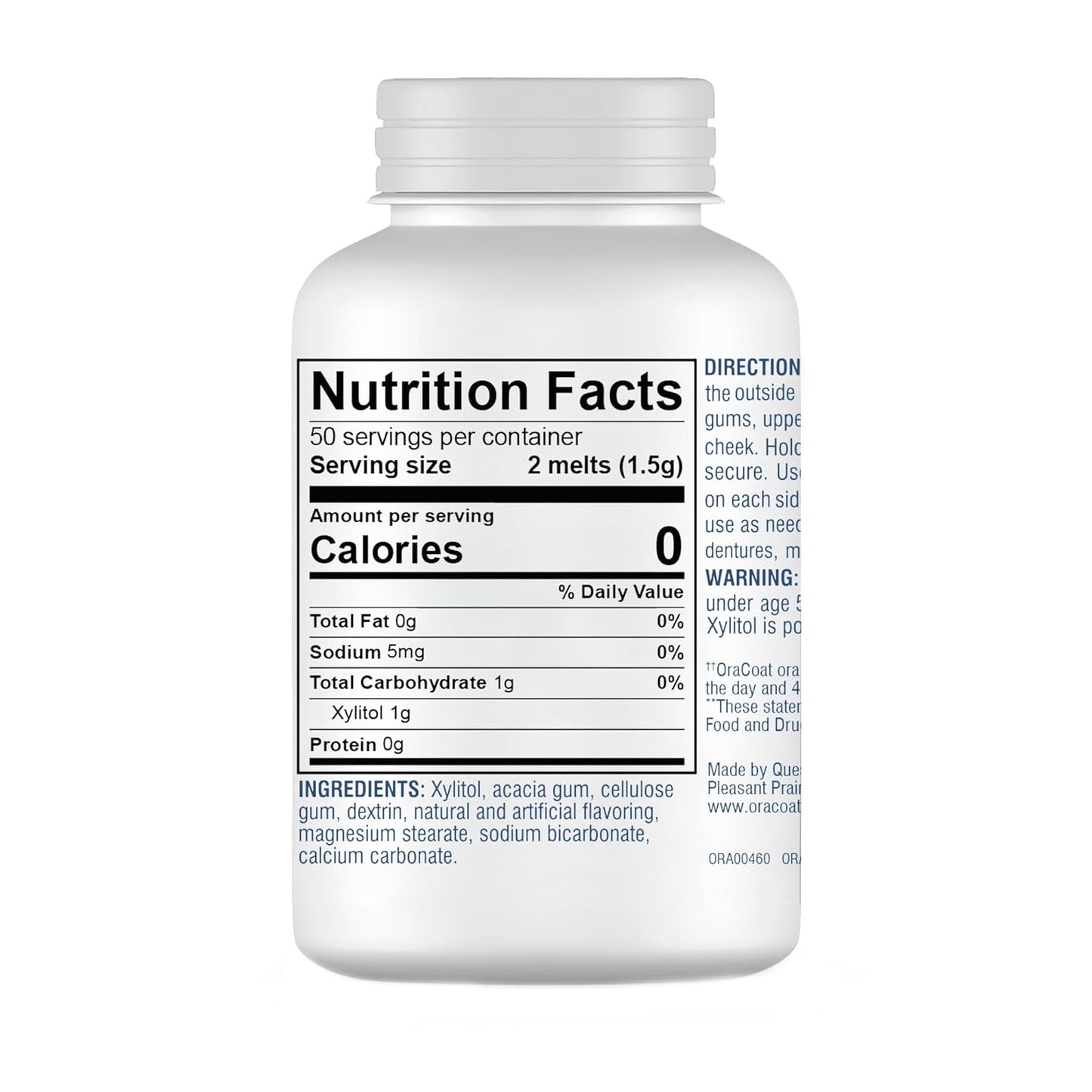 Oracoat XyliMelts for Dry Mouth Night Time or Day - Moisturizing Dry Mouth Adhering Discs, Sugar Free with Xylitol, 100 Count, Berry Smoothie Flavor, 8-Hour Relief