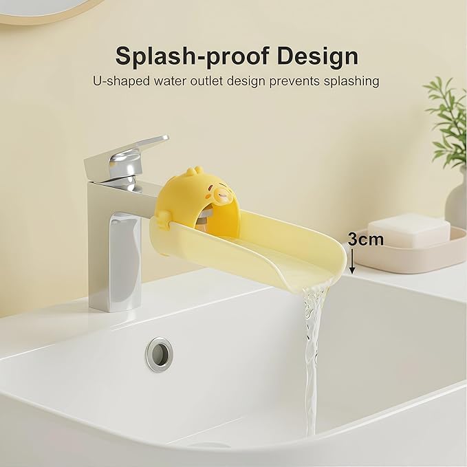 2 Pack Faucet Extender for Toddlers, Silicone Faucet Extender, Easy Install Sink Spout Extender for Kids Hand Washing Fits Standard and Gooseneck Faucet (Yellow & Green)