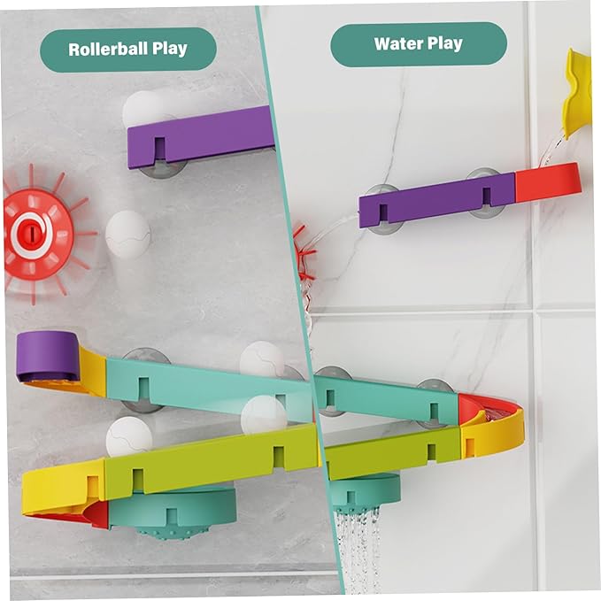 Baby Bath Toys Cute Water Slide Dinosaur Bath Toys with Cup, DIY Track & Balls, Educational Interactive Toy Slide for Baby 3 4 5 6 Shower, Toddler