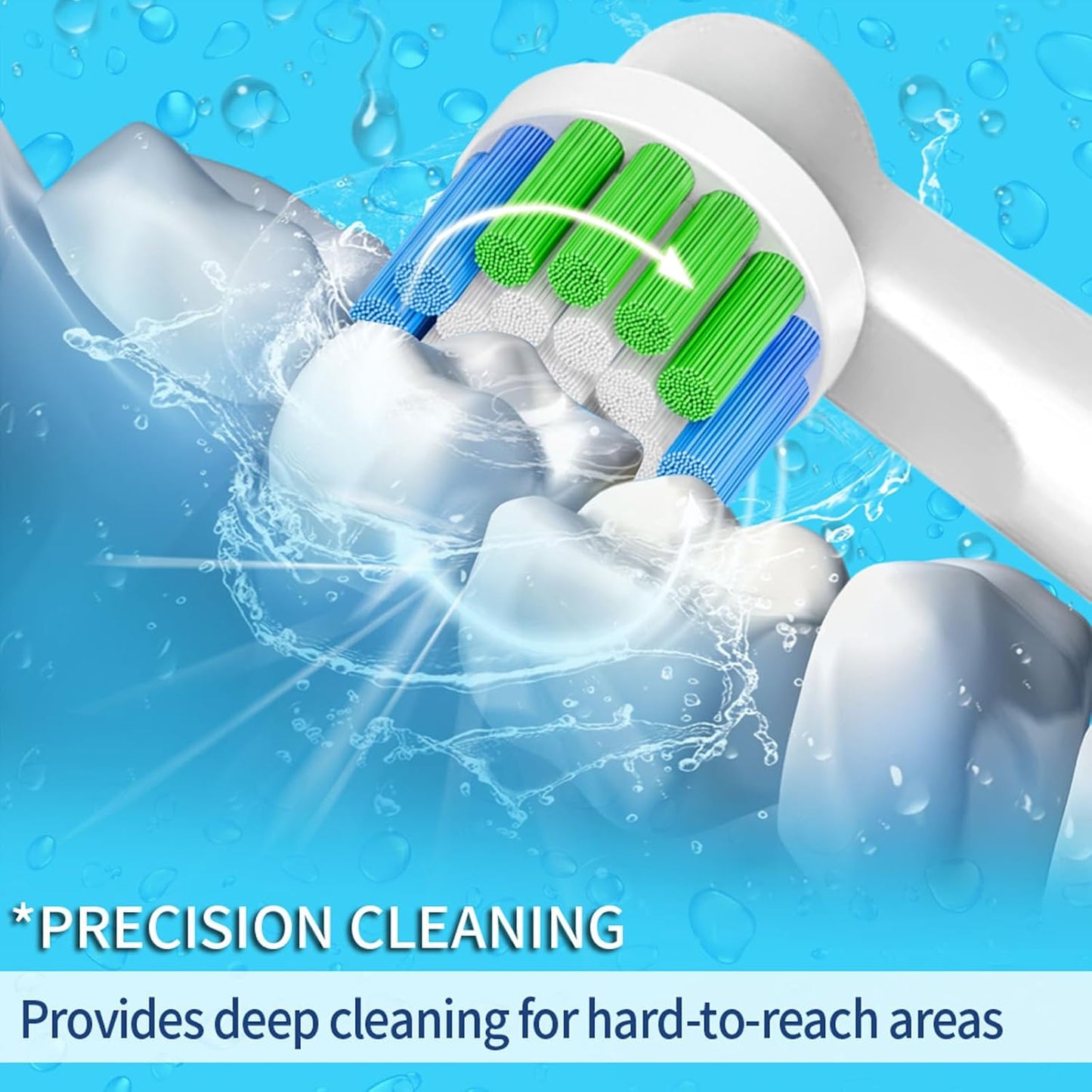 16 Pack Precision Replacement Brush Heads Compatible with Oral B Braun Electric Toothbrush. 8pcs White and 8pcs Black.