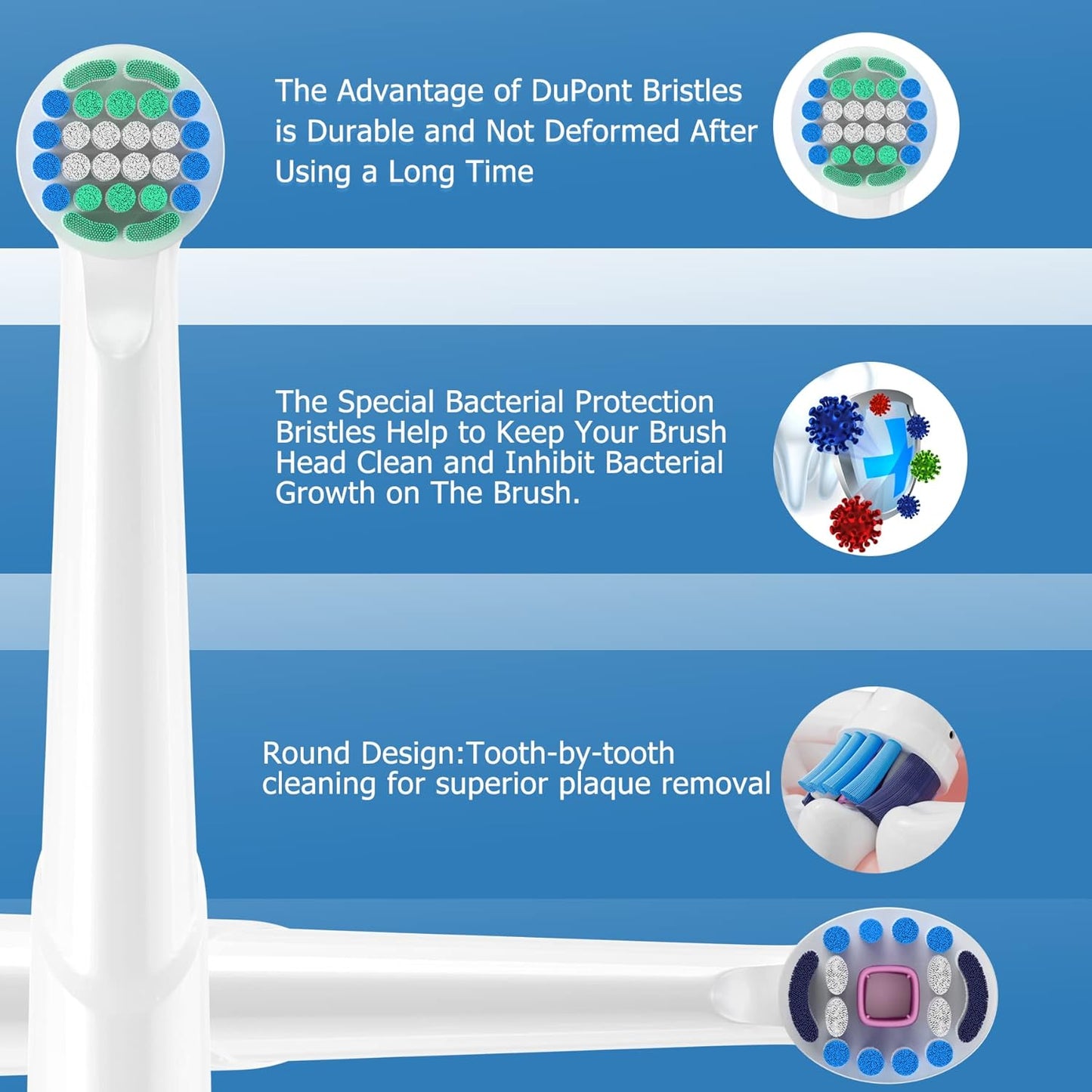 Replacement Heads Compatible with Oral b Braun, 16 Pcs Electric Toothbrush Heads for Oral-b Floss Pro 1000 Smart Genius x White