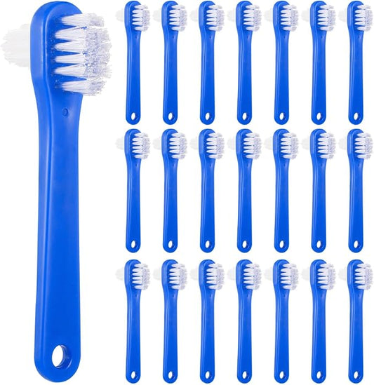 OMISTAR 50 PCS Denture Brushes Dual-Sided Bristle Individually Firm Hard Bristle Toothbrush Denture Cleaner Brush for Retainers False Teeth Braces