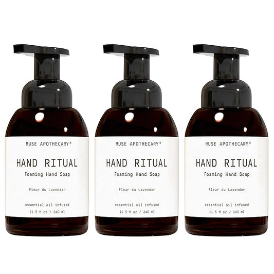 Muse Apothecary Hand Ritual - Aromatic and Nourishing Foaming Hand Soap, Infused with Natural Aromatherapy Essential Oils - USDA Certified Biobased - 11.5 oz, Fleur du Lavender, 3 Pack