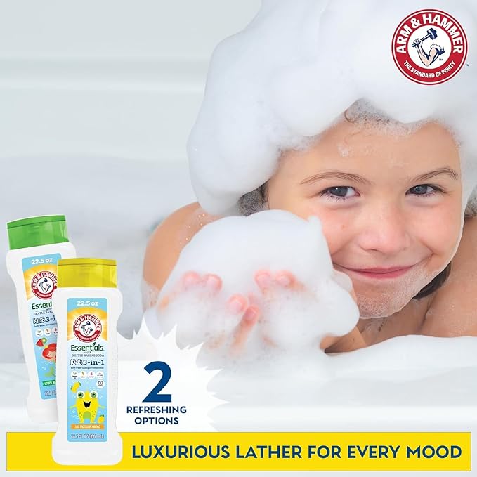Arm & Hammer 6 Pack Essentials Kids Body Wash - 3-in-1 Sea Monster Mango 22.5oz - Non Toxic Kids Shampoo and Body Wash And Conditioner