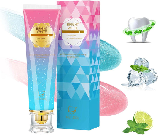 Niacinamide Whitening Toothpaste，Mild Mint for Fresh Breath,24-Hour Fresh Breath,Triple Brightening Niacinamide-Infused Toothpaste，Fluoride-Free Formula Suitable for Sensitive Teeth (1)