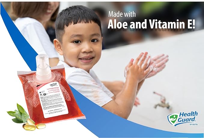 Kutol Health Guard 69010 Foaming Luxury Hand Soap, 4/1000 mL Refill Bags, Pink with Tropical Fragrance