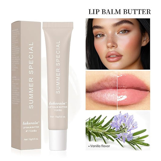 URQT Summer Special Lip Butter Balm, Hydrating, Nourishing & Softening Lip Care with Natural Oils & Fruit Extracts, Long-Lasting Moisture, Non-Sticky Shine, Soften Dry Lips Lip Care (#1 Vanilla)