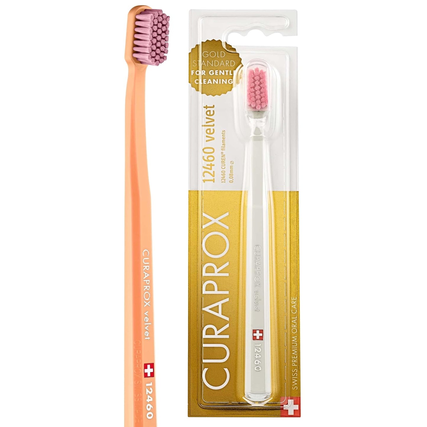 Curaprox CS 12460 Velvet Soft Toothbrush – Sensitive Gum Care | Ultra-Gentle Cleaning with 12,460 Filaments | Single Pack, Random Color