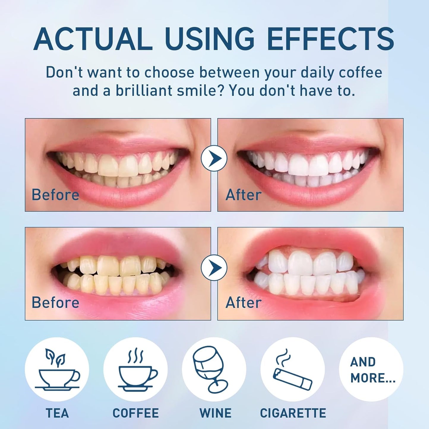 Teeth Whitening Powder 2PCS Tooth Powder Instant Tooth Whitening Mint Flavor Teeth Whitener Toothpaste Powders for Tooth Stain Removal 100g/3.53oz