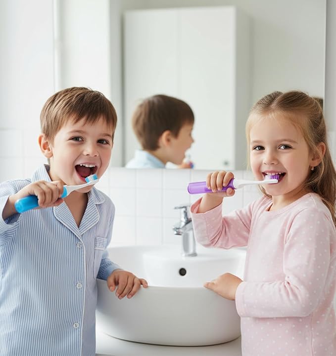 6 Pack Kid Toothbrush, Kids Travel Toothbrush with Case, Soft Bristles Mini Portable for Camping, School, Business Trip & Hiking, 6 Colors