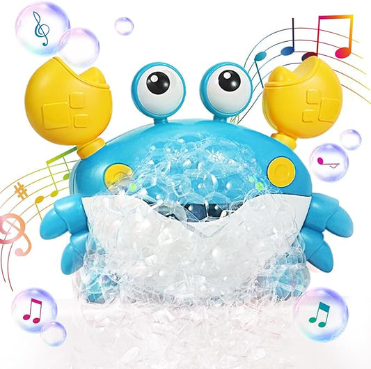 Deejoy Crab Bubble Bath Maker for The Bathtub,Blows Bubbles and Plays 12 Children’s Songs,Sing-Along Bath Bubble Machine Baby, Toddler Kids Toys Makes Great Gifts for 3 Years Girl Boy (Blue)