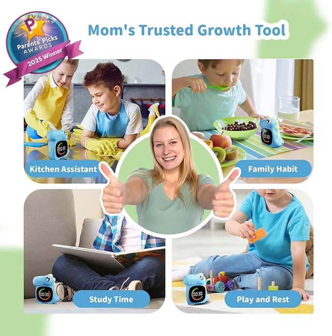 Visual Timer for Kids Light Blue Dinasuor Kids Timer Visual Led Rechargeable Toddler Timer Visual Countdown for Classroom Home Studing Playing