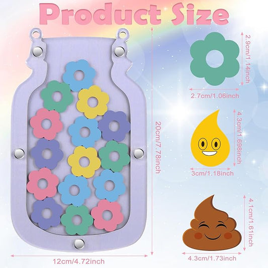 Qunclay Reward Jar for Kids Pot Training Reward Jar Classroom Incentive Good Behavior Responsibility Chart for Christmas Boys Girls Gift(Daisy Style)