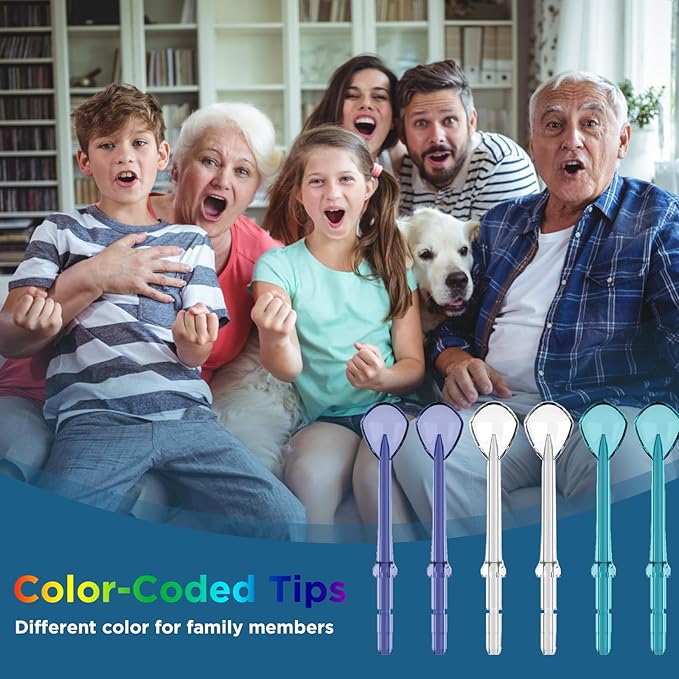 Replacement Heads for Waterpik, Replacement Picks for Water Pik Water Flosser (6 Tongue Cleaner Tips)