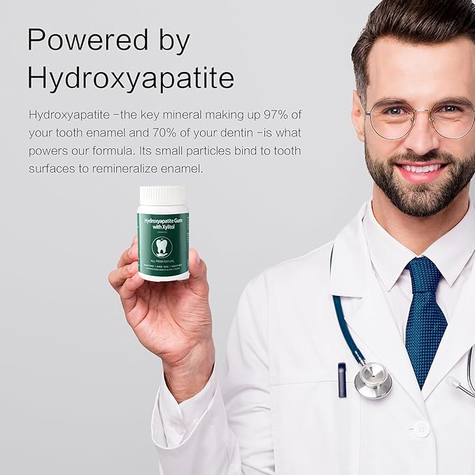 Remineralizing Chewing Gum 80g – Hydroxyapatite Gum for Enamel & Oral Health Support – Sugar-Free, Fresh Mint Flavor