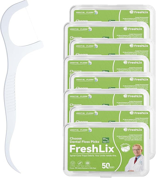Dental Floss Picks 400 Count Tooth Picks Flossers Gen 5 Toothpicks Sticks to Remove Plaque & Protect Gingivae for Adults & Kids Teeth Cleaning