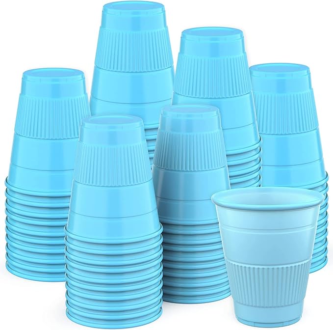 Disposable Cups | 500 Pack | Blue 5 oz Plastic Bathroom Cups, Perfect for Medicine, Water, Rinsing, Mouthwash, Parties