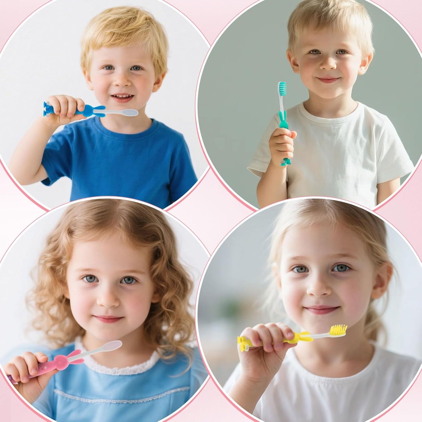 Kids for Toothbrushes In Bulk, Individually Wrapped Toothbrush Cute Manual Soft Bristles Children Disposable Toothbrush With Cover Suction Cup Toddler Toiletries Set for Home/School/Travel (60 Pack)