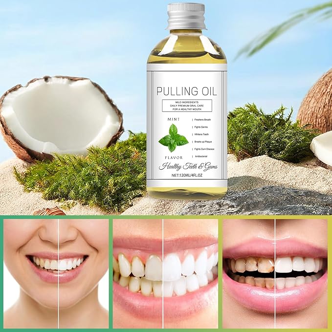 Cocofresha Pulling Oil, Pure Organic Coconut Oil Pulling 4 Oz Mint Flavor, Cocofresha Pulling Oil for Teeth and Gums, Coco Fresha Powerful Organic Coconut Peppermint Pulling Oil