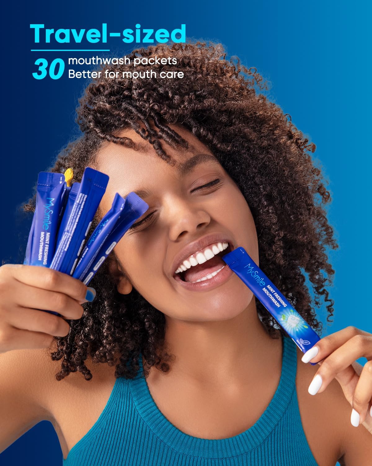 MySmile Mouthwash Alcohol Free, Mouth Wash for Adults, Travel Mouthwash Helps Kill 99% of Bad Breath Germs, Prevents Cavities, Fluoride Free, Fresh Mint, 30 Uses (0.41 Fl Oz (Pack of 90))