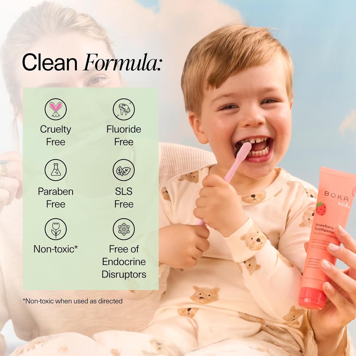 Boka Fluoride Free Toothpaste Nano Hydroxyapatite Toothpaste - Ela Mint, Orange Cream, Watermelon Mint Flavor, 4 oz 3Pk US Manufactured