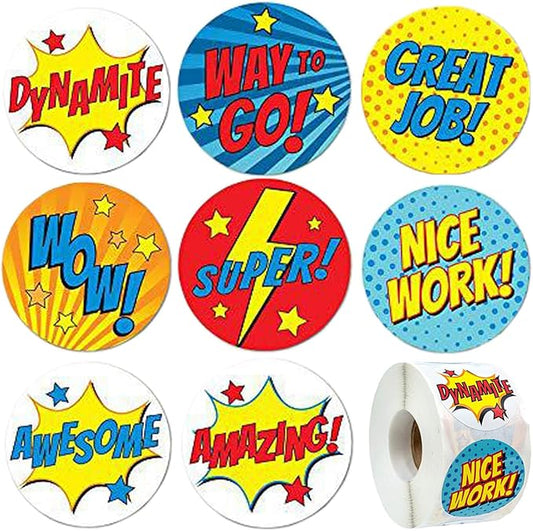 Motivational Stickers for Kids 1.5 Inch 500PCS Reward Stickers for Students Teachers School Stickers