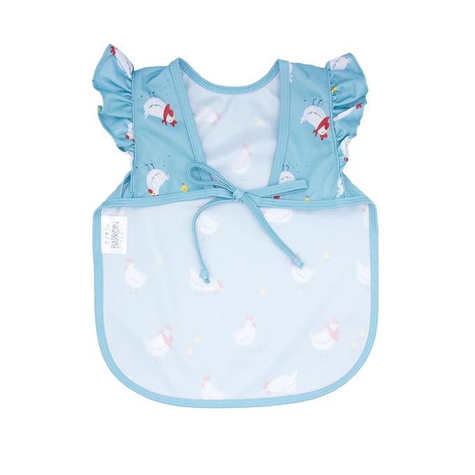 BapronBaby Flutter Little Chickies Bapron - No Neck Tie Safer Bib for Baby & Toddler - Soft Waterproof Stain Resistant - Machine Washable - Sz Preschool 3-5yrs