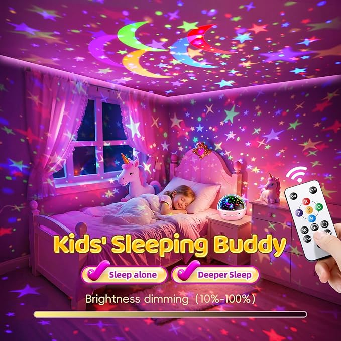 Girl Toys Age 1-10 Years Old, 【3 Film & 93 Colors】Princess Toys Mermaid Toys Unicorn Toys for Girls Age 4-6 Night Light for Kids Projector, Remote Control Little Girls Toys, Girl Gifts Toys for 3-8