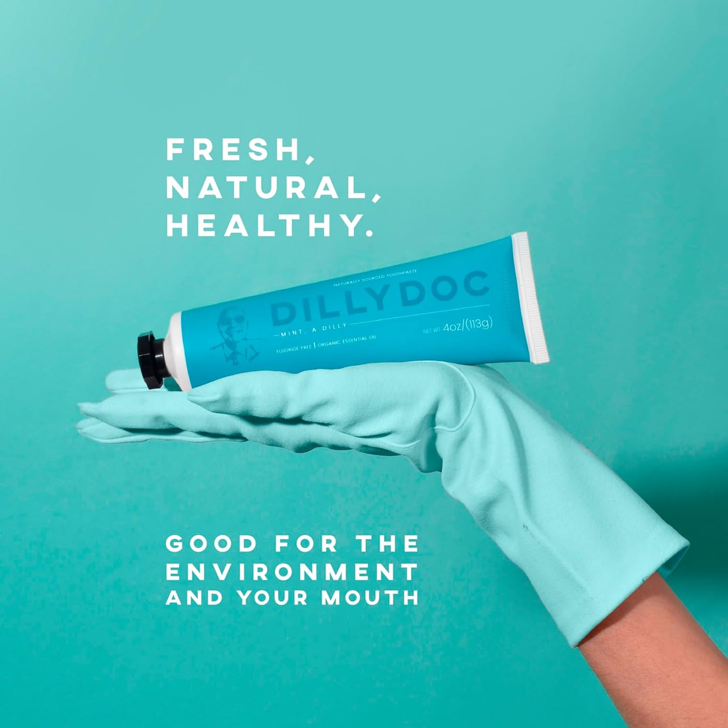 Fluoride-Free Mint Toothpaste for Fresh Breath, Gentle on Teeth, Natural Ingredients, Eco-Friendly Bioplastic Tube, Sustainable Oral Care for Adults and Kids (3 Pack, Mint & Chlorophyll)