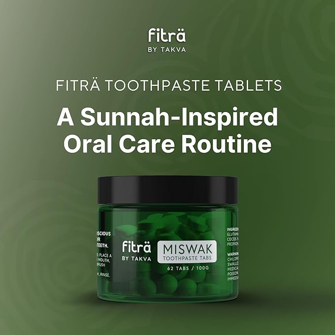 Fitra Toothpaste Tablets - Fluoride Free Miswak/Siwak Toothpaste Tablets - for Daily Use or Travel