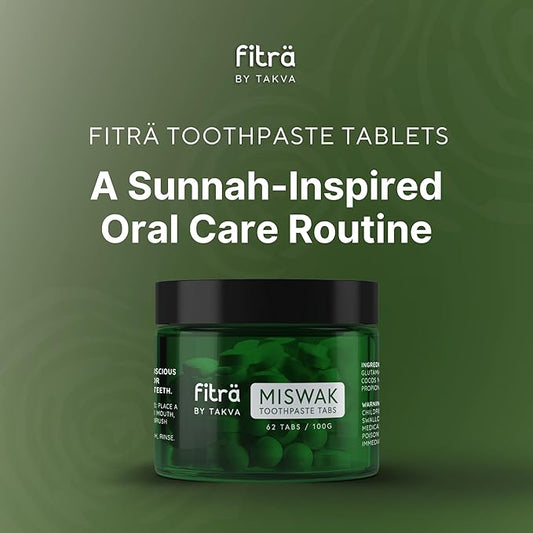 Fitra Toothpaste Tablets - Fluoride Free Miswak/Siwak Toothpaste Tablets - for Daily Use or Travel