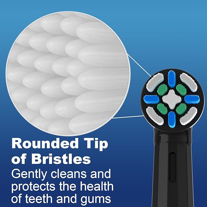 12 Pack Replacement Heads with Medium Soft Bristles Compatible with Oral b IO 2/3/4/5/6/7/8/9/10 Series Electric Toothbrush, IO Brush Heads Compatible with Oral b (Black/White)