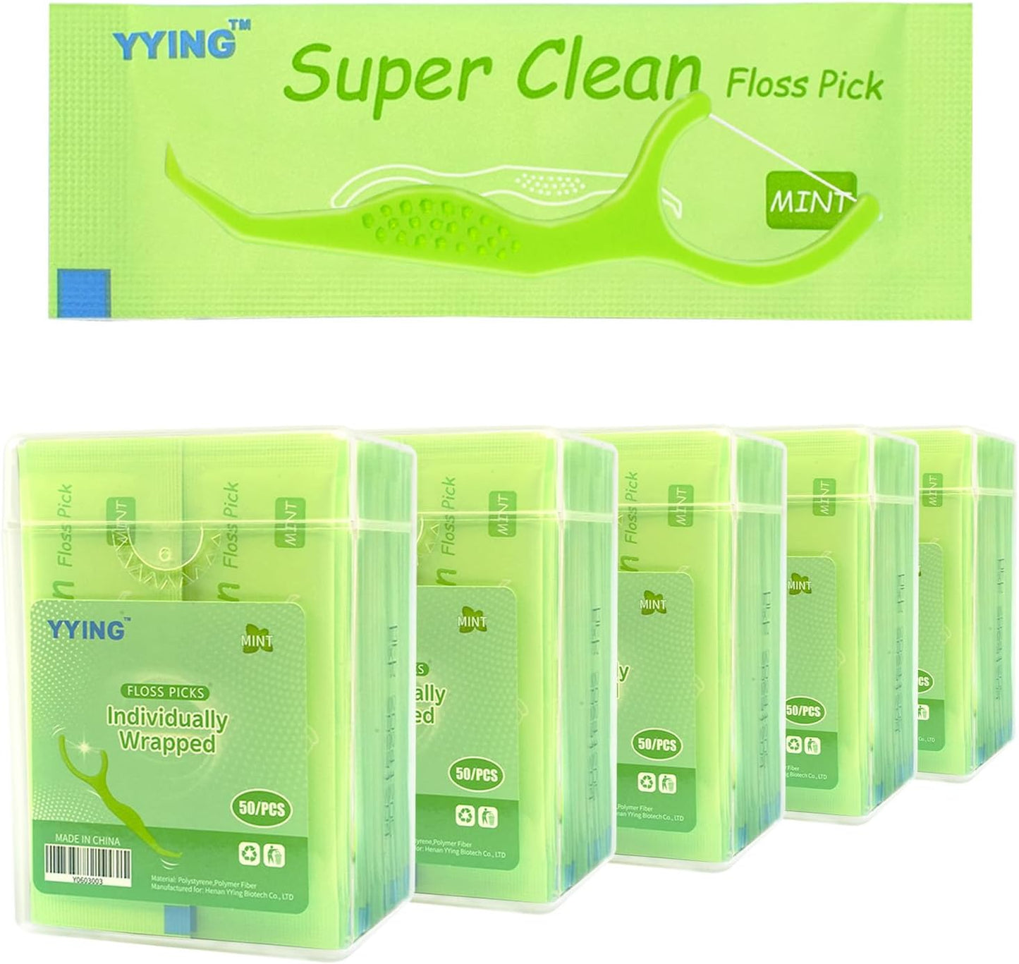 Dental Flossers 250 Count Each Individually Wrapped, Fresh Mint Professional Tooth Picks Flossers for Adults Provide a Deep Cleaning with Portable Case