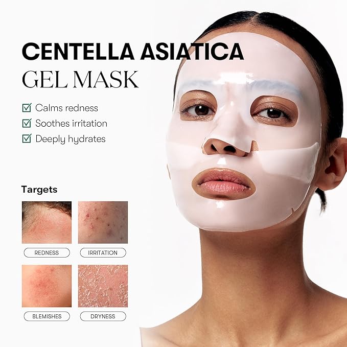 VT COSMETICS Pro Cica Reedle Shot 100 2-Step Hydrogel Mask(34.5gx4ea), Intensive Calming, Exosome Centella Asiatica, Blemish Relief, Overnight Melting Mask, Korean Facial Mask
