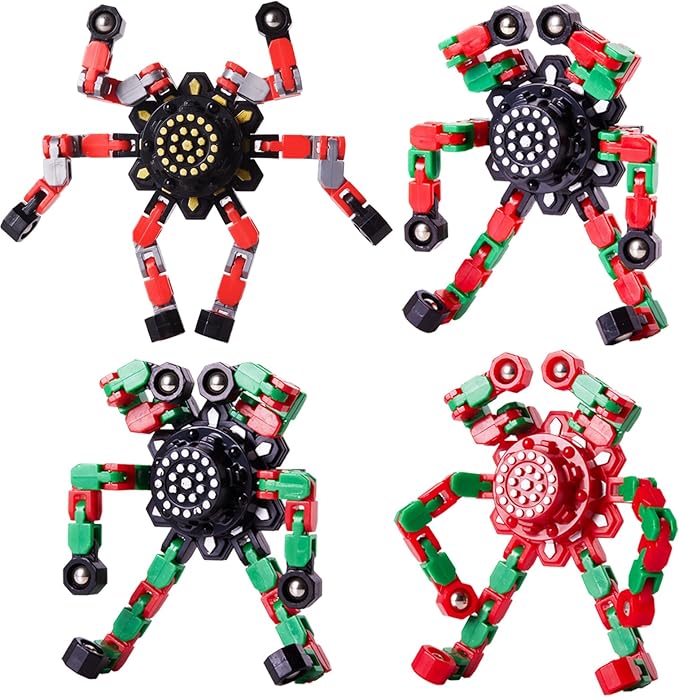 Christmas Fidget Toys Transformable Fidget Spinners for Kids and Adults, Stress Relief Sensory Toys for Boys and Girls Fingertip Gyros for ADHD Autism for Kids Birthday Gifts