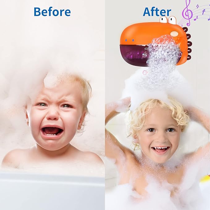 Grechi Dinosaur Bath Toys for Toddlers, Automatic Bubble Machine with 12 Children’s Songs, Baby Bathtub Toys for Kids Age 1-3 5-7, Fun & Safe Bath Time Toys for Boys & Girls