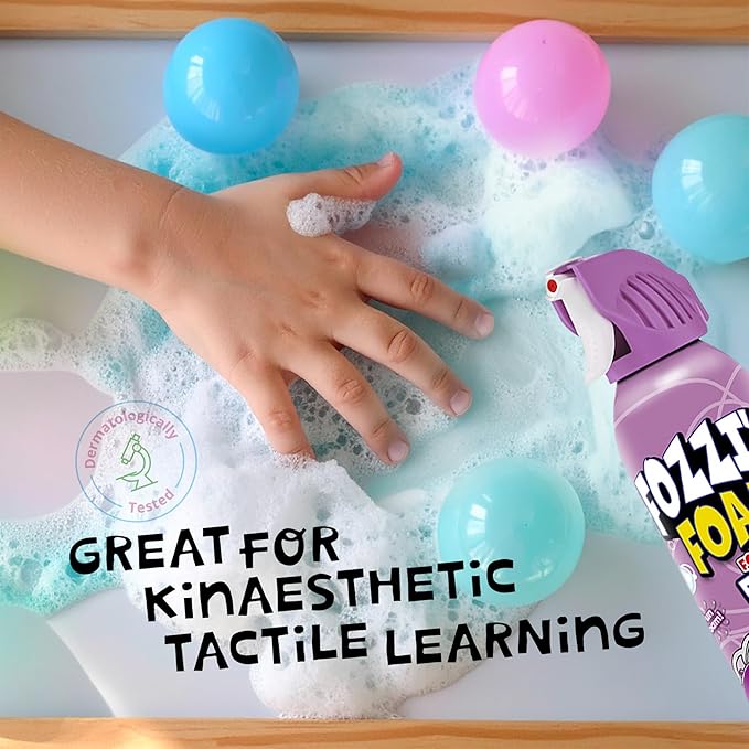 FOZZI’S Punchy Purple Bath Foam Soap for Kids (3 Pack) - Fun Aerosol Spray - Squishy Bubble Soap for Playtime - Gentle Cleanser Foaming Body Wash - Safe Bath Fun for Everyday Wash