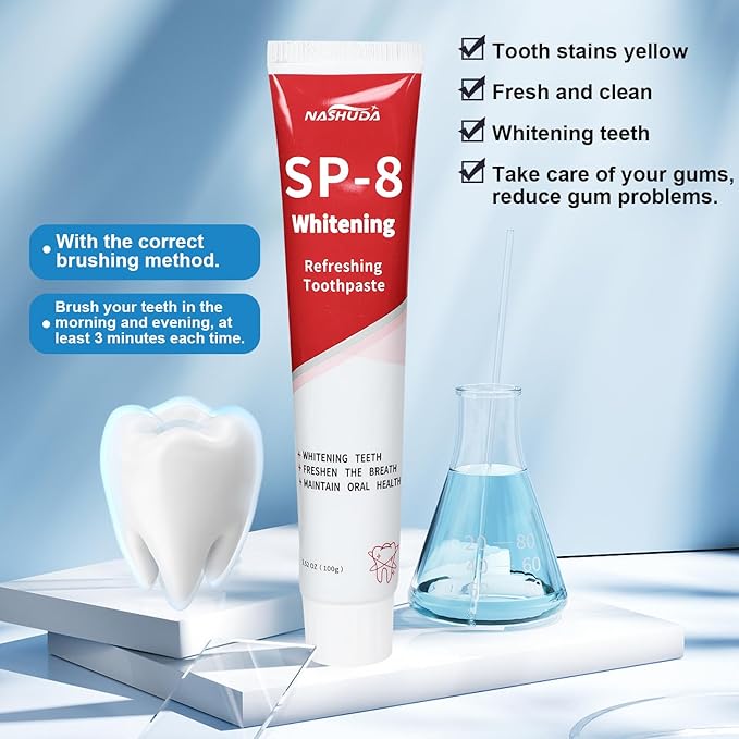 SP-8 Probiotic Ultra Whitening Toothpaste, SP8 Toothpaste Fresh Breath, Deep Cleaning Care (2PCS)