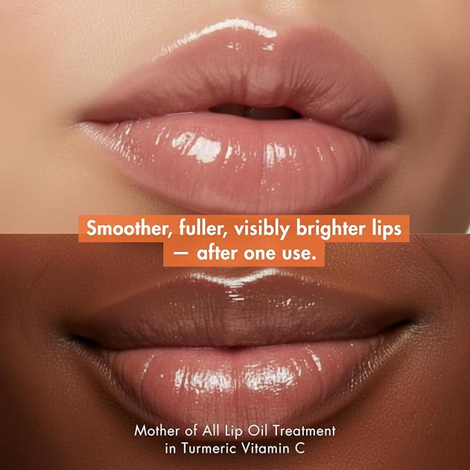 Handmade Heroes Turmeric Vitamin C Lip Gloss - 100% Natural Vegan Lip Treatment for Dry Dull Lips - Brightening for Dark Lips - Lightweight Moisturizing Nourishing