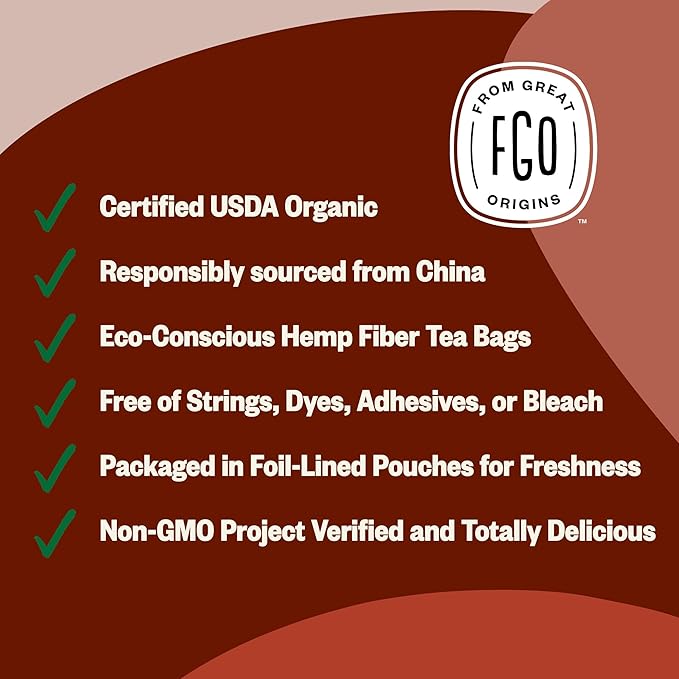 FGO Organic Oolong Tea, Eco-Conscious Tea Bags, 100 Count, Packaging May Vary (Pack of 1)