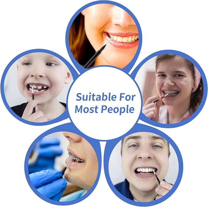 Interdental Brush, 100Pcs Soft Braces Brush Set, 40Pcs Tooth Flossing Head for Oral Hygiene Tooth Cleaning with 60pcs Disposable Braces Flossers Tooth Cleaning Tool (Stylish Colors,Multiple Sizes)