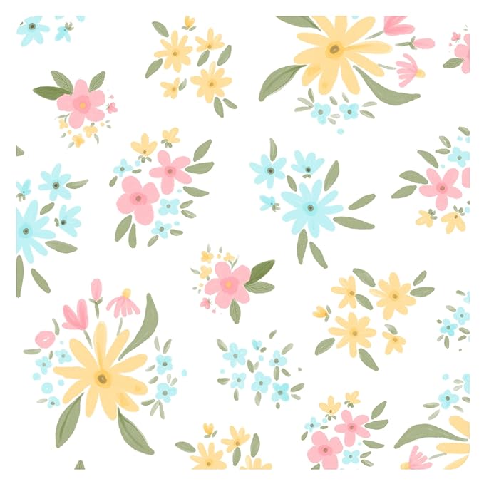 BapronBaby Flutter Pastel Floral Bapron - No Neck Tie Safer Bib for Baby & Toddler - Soft Waterproof Stain Resistant - Machine Washable - Sz Preschool 3-5yrs