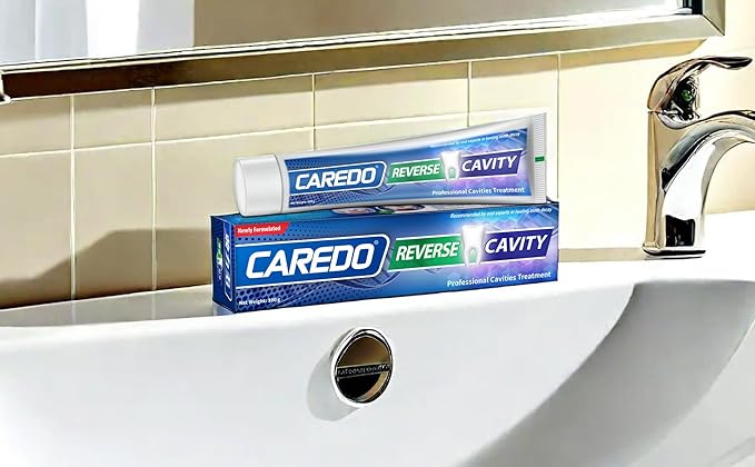Upgraded Taste - CAREDO Cavity Reversal Hydroxyapatite Toothpaste for Adults, Cavity Tooth Filler as Remineralizing Home Cavity Repair, Fluoride Free Reverse Cavities for Tooth Decay Repair, 2-Pack