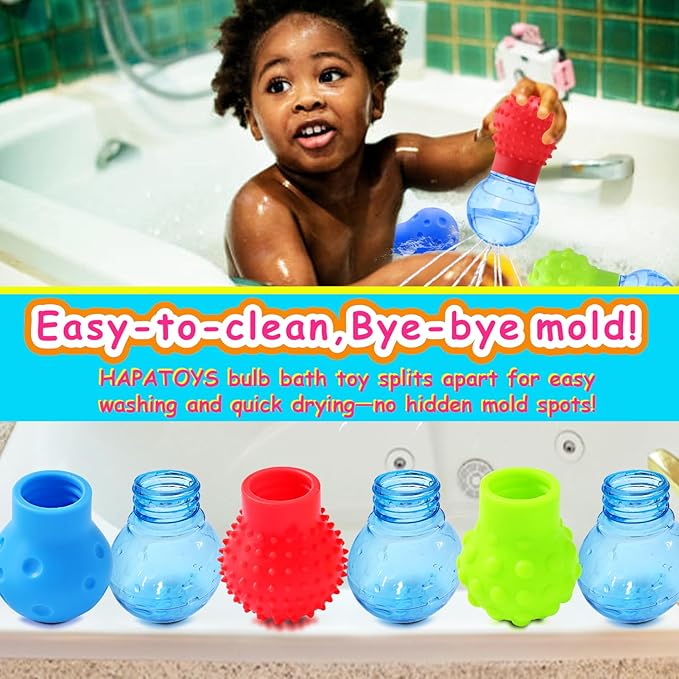 3Pack Bath Toys for Toddlers 1-3 - Sensory Squeezing Water Bathtub Toys for Kids | Bath Tub & Pool Floating Toys for Babies | Textured Sensory Bath Toys Gifts for Baby Boys & Girls Ages 1+