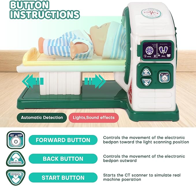 Doctor Kit for Toddlers 3-5, Kids Doctor Playset with Medical Tools, X-ray Machine and Toy Stethoscope ,Educational Pretend Play for Boys & Girls Ages 2 3 4 5 6,Birthday Gift & Dress-Up Toys