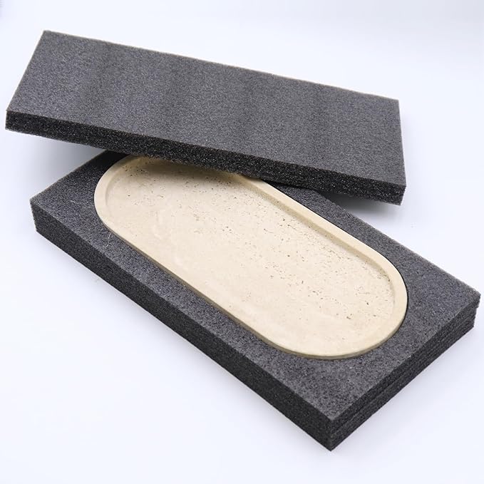 Natural Marble Tray, Oval Vanity Decorative Tray for Bathroom Counter, Countertop Stone Organizer, Catchall Tray for Kitchen, Perfume, Candles, Jewelry Dish Decorative Tray